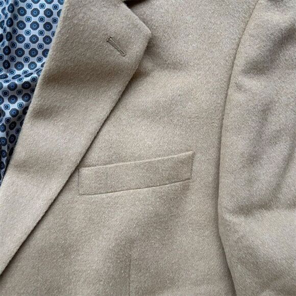 Michael Kors Men's Brown 100% Camel Hair Blazer Size 44 Formal Two-Button - Picture 4 of 9